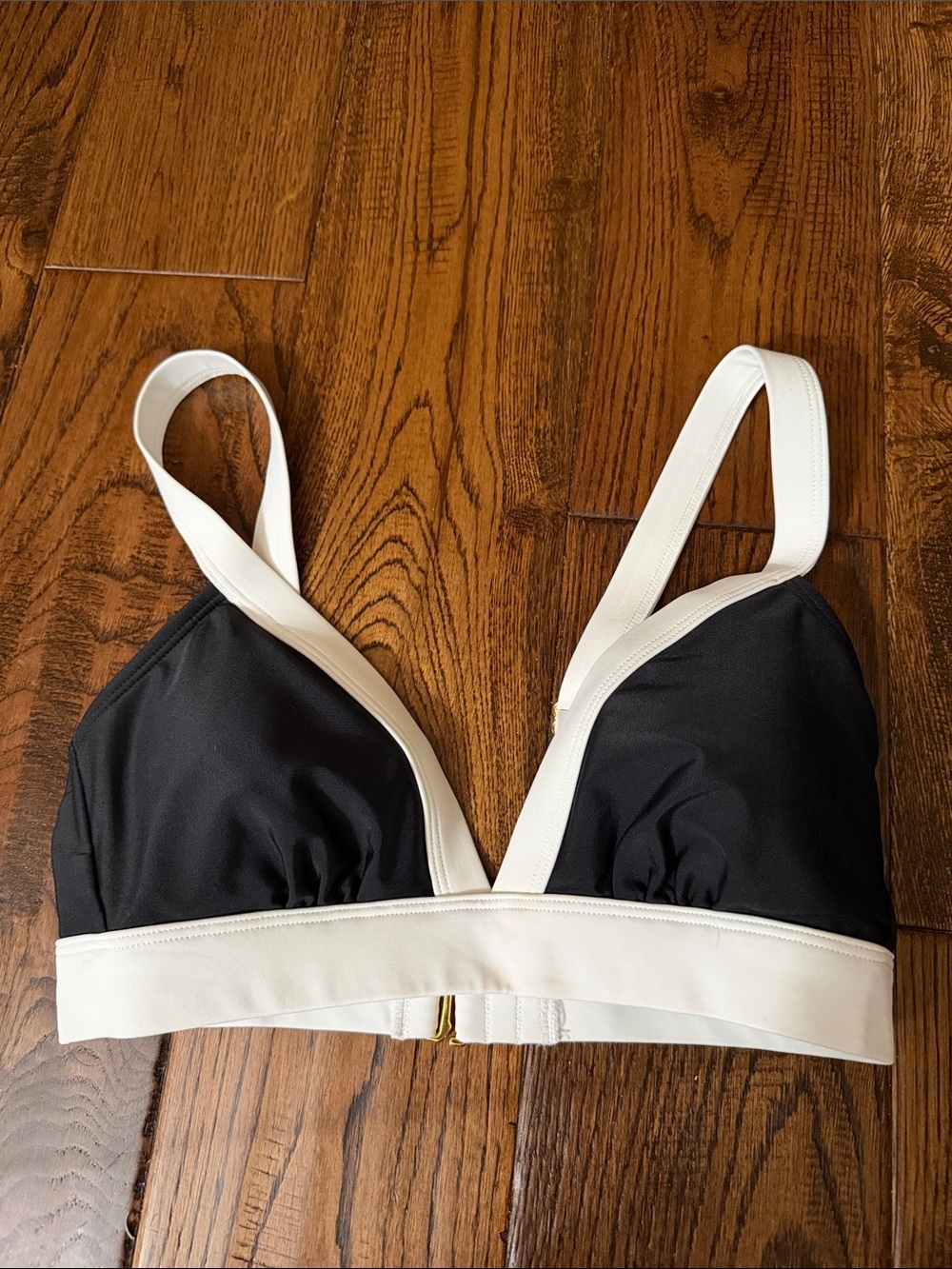 Shade & Shore Black Bralette with White Trim Size XS